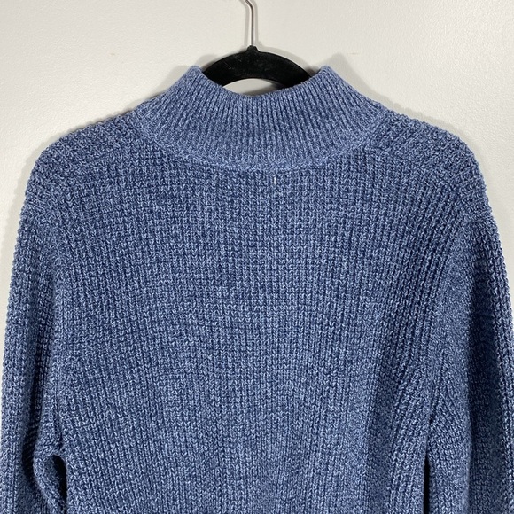 L.L. Bean Men's 100% Organic Cotton Waffle Knit Sweater, Quarter Zip size Large - Picture 9 of 12